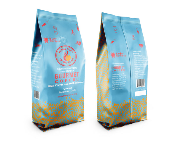 Colombia Supremo Coffee 100% Arabica Medium-Dark, Ground, Net WT 16 OZ (1LB)